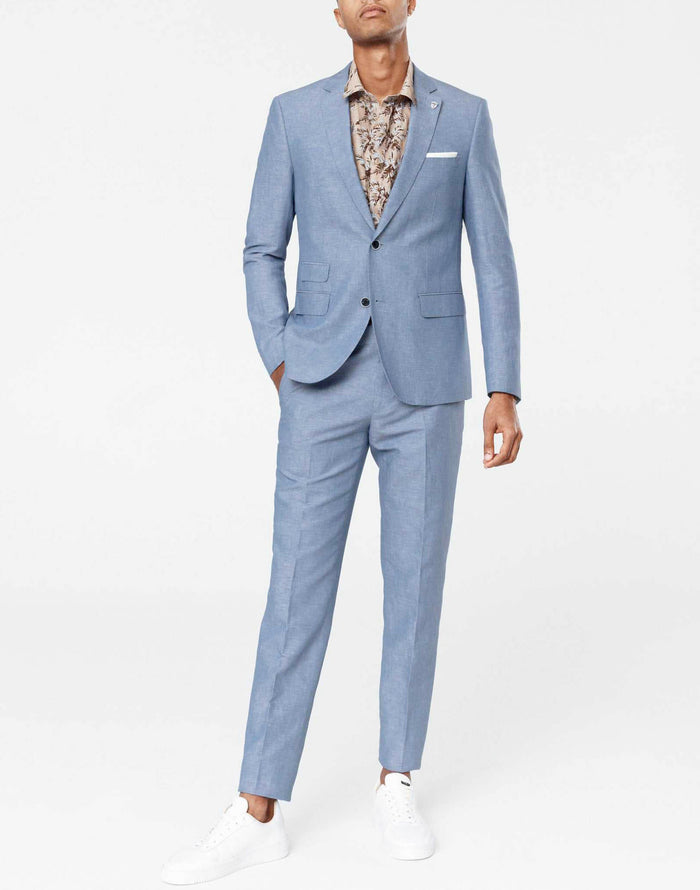 izac Veste ville lin et coton ciel "Leny"