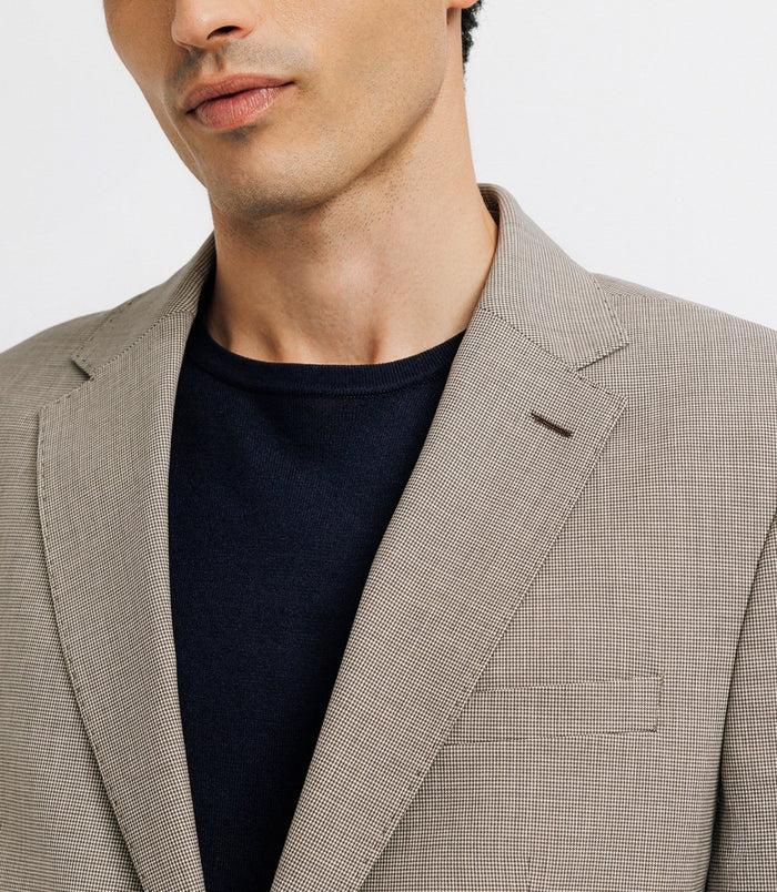 Izac Veste Ville Motif Pied De Puce Marron