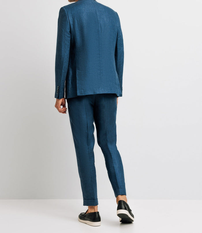 Izac Veste Ville Séparable 100% Lin Bleu Indigo