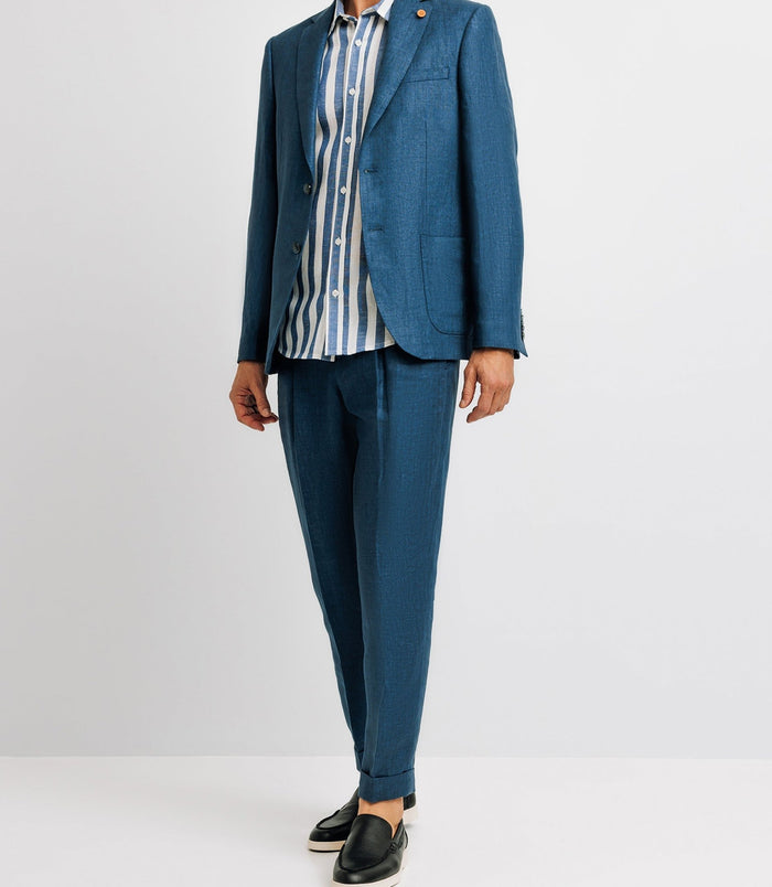 izac Veste ville séparable 100% lin bleu indigo