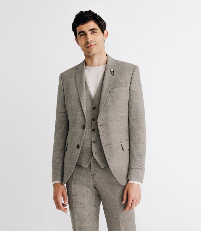 Izac Veste Ville Séparable à Carreaux Beige