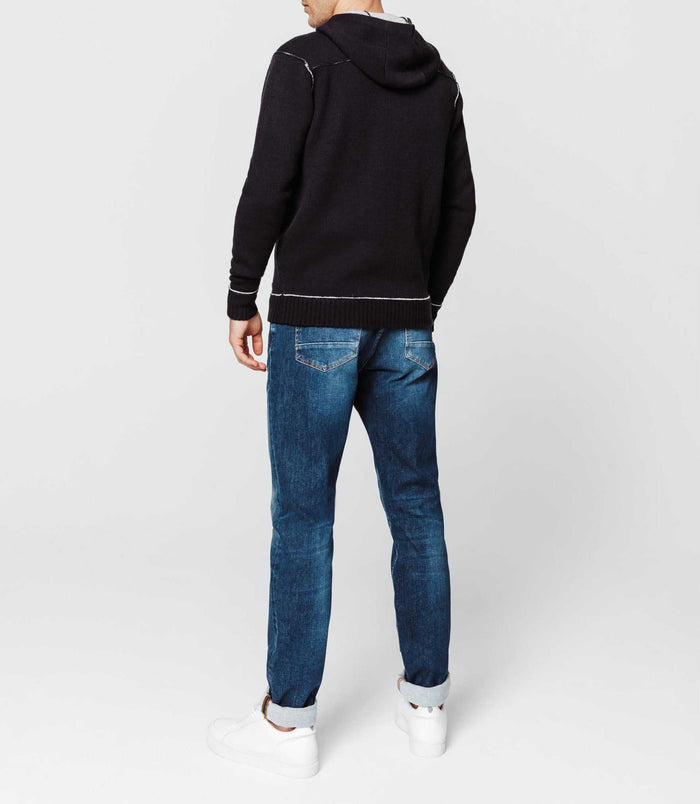 Izac Veste Zippée Capuche Marine