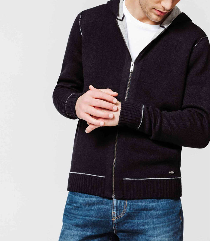 izac Veste zippée capuche marine