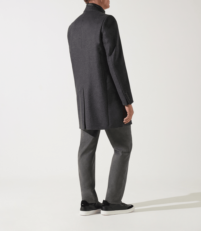 Izac Manteau En Laine Et Cachemire Gris Anthracite ISAOBT