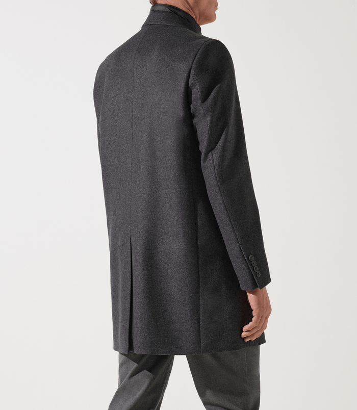 Izac Manteau En Laine Et Cachemire Gris Anthracite ISAOBT