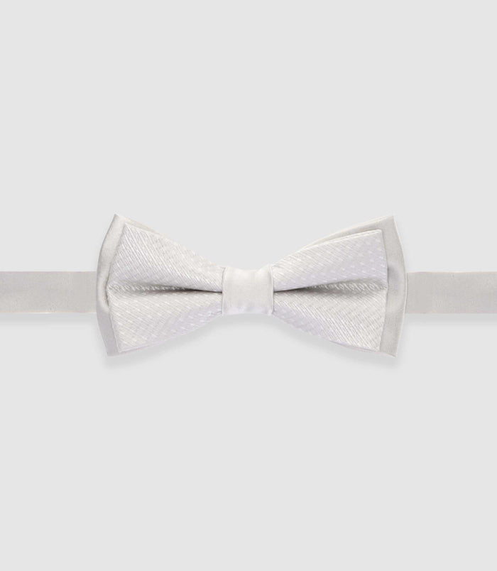 izac Nœud papillon double en soie gris clair NPUNIQUE