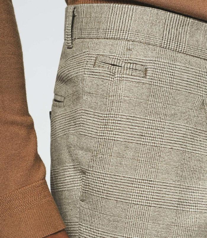 Izac Pantalon à Carreaux Esprit Prince De Galles Beige FSWING