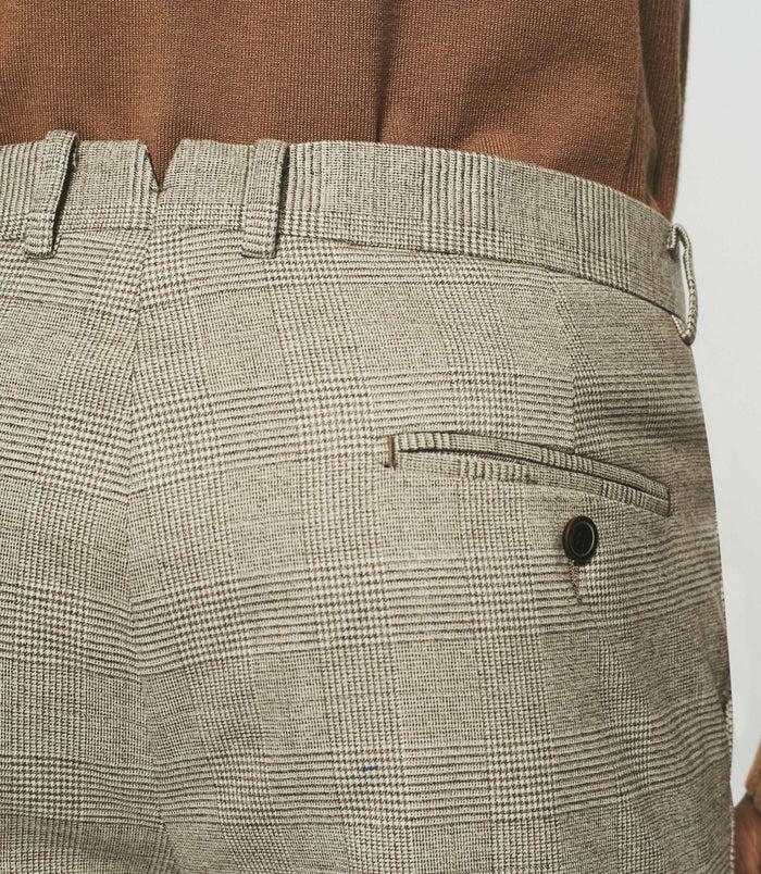 Izac Pantalon à Carreaux Esprit Prince De Galles Beige FSWING