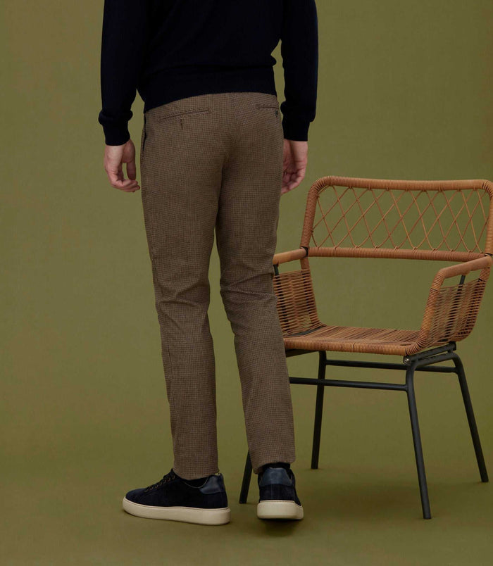 Izac Pantalon Chino Esprit Lainage Beige Foncé "Chelby"