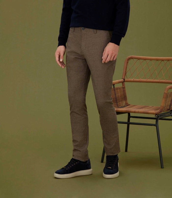 izac Pantalon chino esprit lainage beige foncé "Chelby"