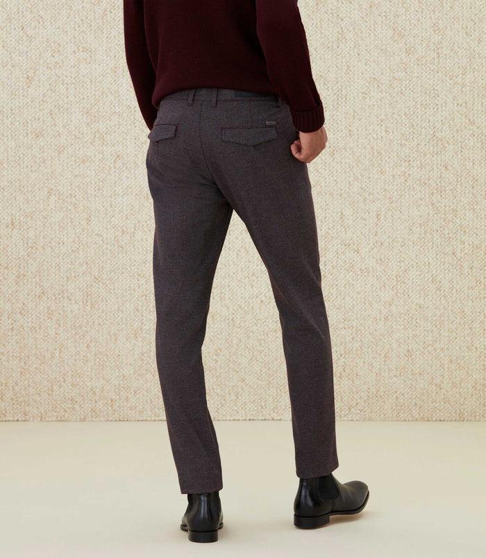 Izac Pantalon Chino Esprit Lainage Bordeaux "Créatif"