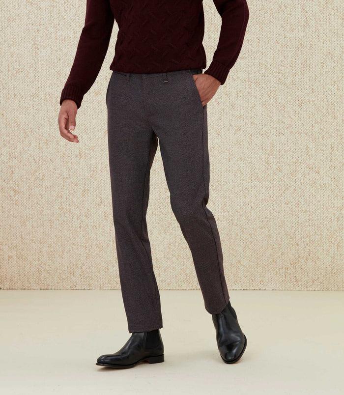 izac Pantalon chino esprit lainage bordeaux "Créatif"