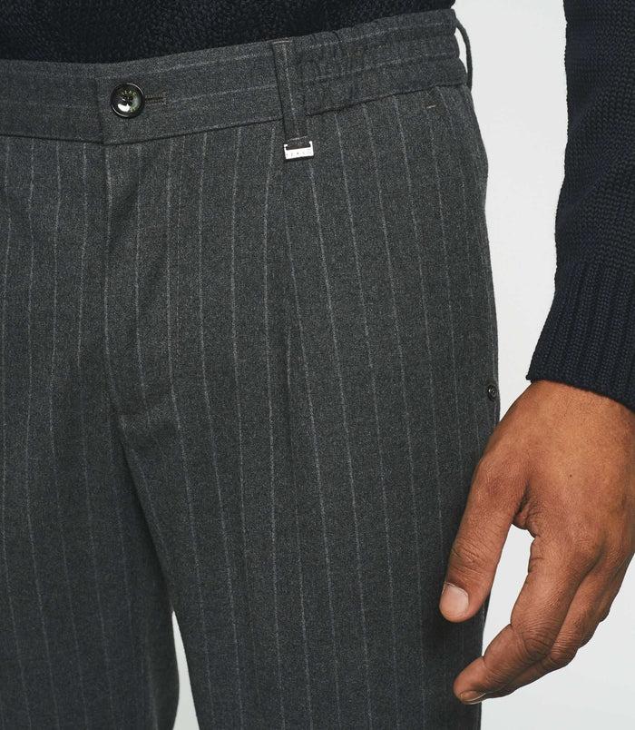 Izac Pantalon Chino Taille élastique Gris Foncé VERTICAL