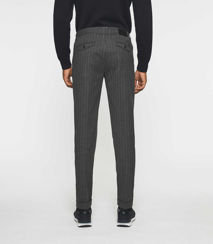 Izac Pantalon Chino Taille élastique Gris Foncé VERTICAL