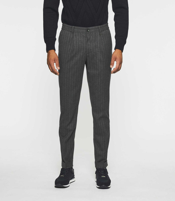 izac Pantalon chino taille élastique gris foncé VERTICAL