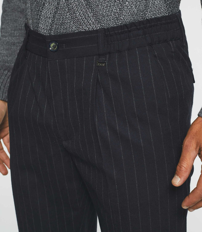 Izac Pantalon Chino Taille élastique Marine VERTICAL