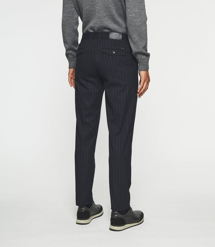 Izac Pantalon Chino Taille élastique Marine VERTICAL