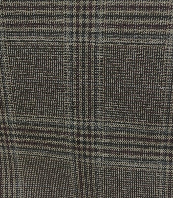 Izac Pantalon Ville à Carreaux Esprit Prince De Galles Bordeaux FSEPIA