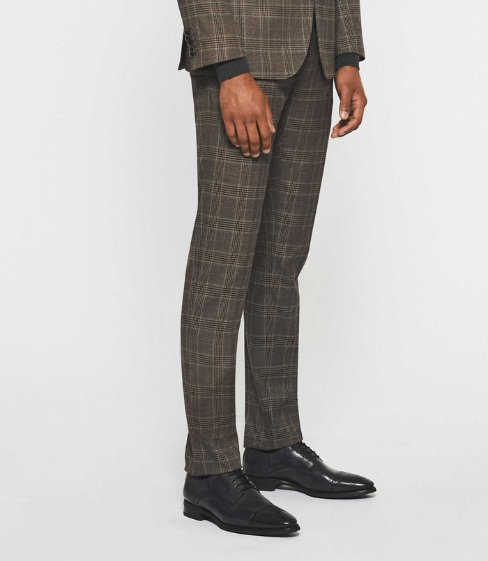 Izac Pantalon Ville à Carreaux Esprit Prince De Galles Bordeaux FSEPIA