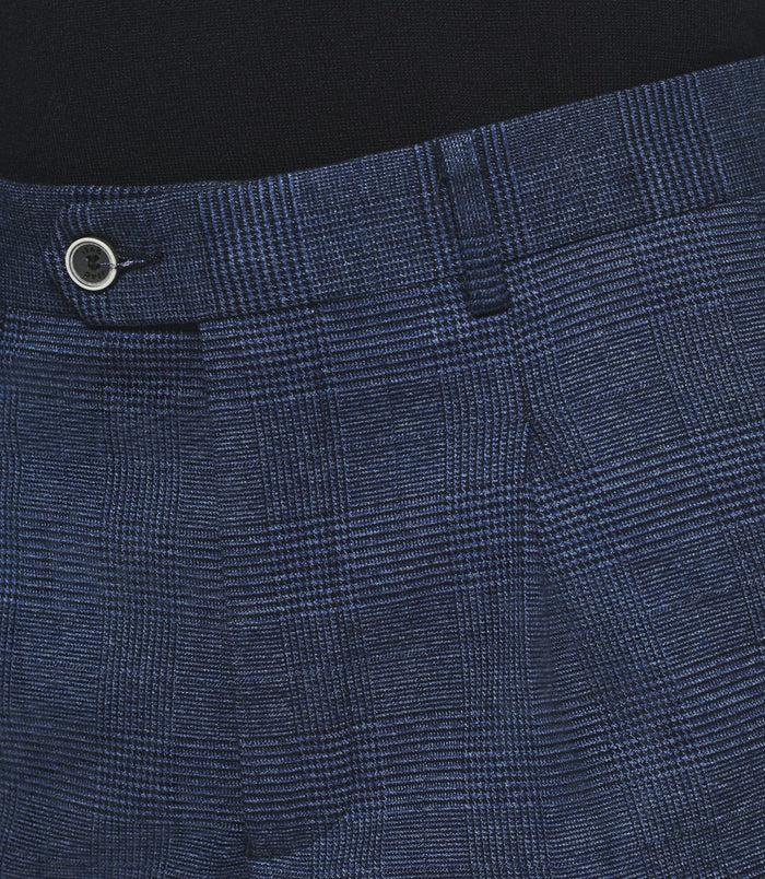 Izac Pantalon Ville à Carreaux Esprit Prince De Galles Marine FSWING