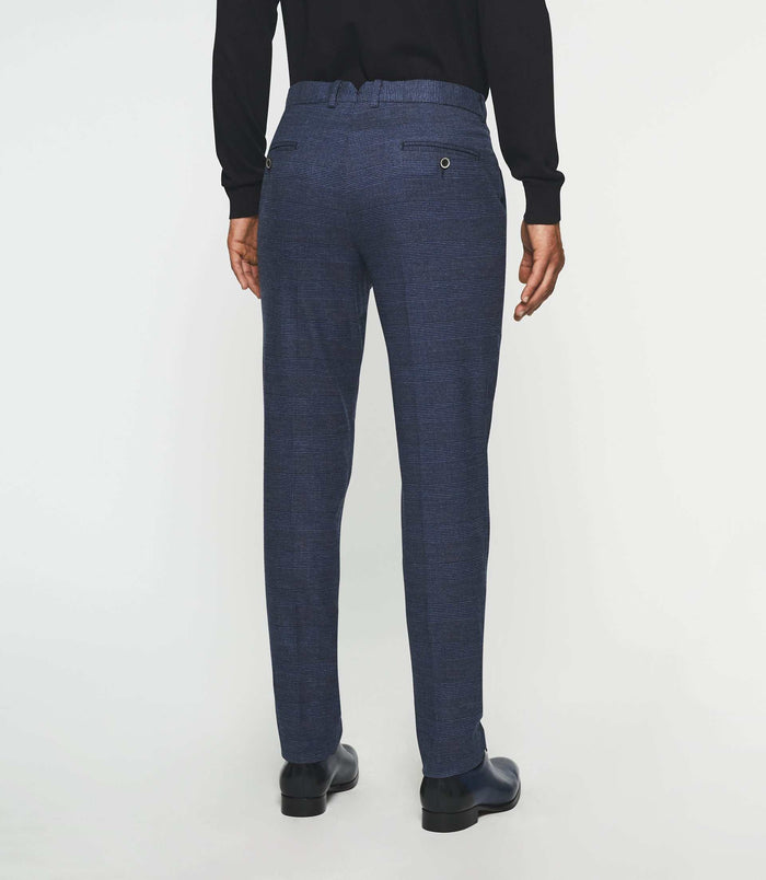 Izac Pantalon Ville à Carreaux Esprit Prince De Galles Marine FSWING