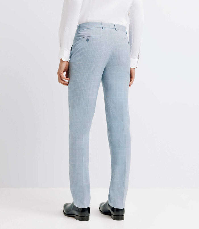 Izac Pantalon Ville Esprit Prince De Galles Bleu Ciel