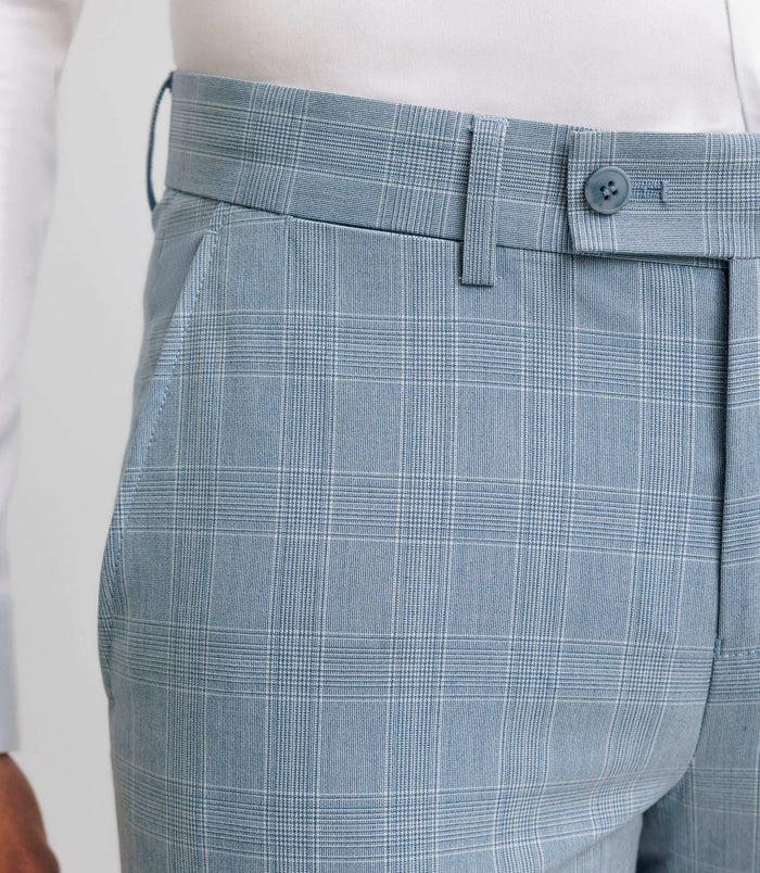 Izac Pantalon Ville Esprit Prince De Galles Bleu Ciel