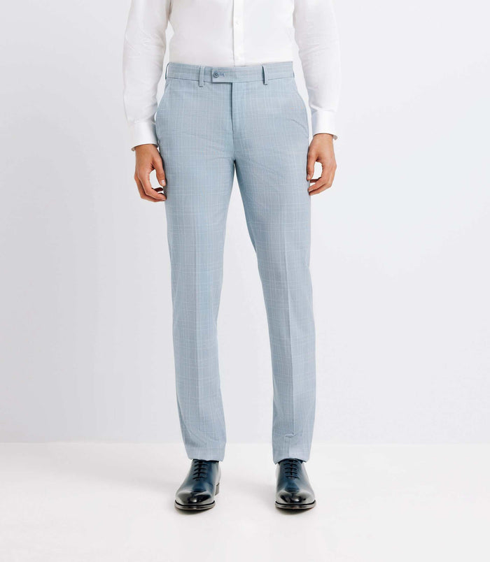 izac Pantalon ville esprit prince de galles bleu ciel