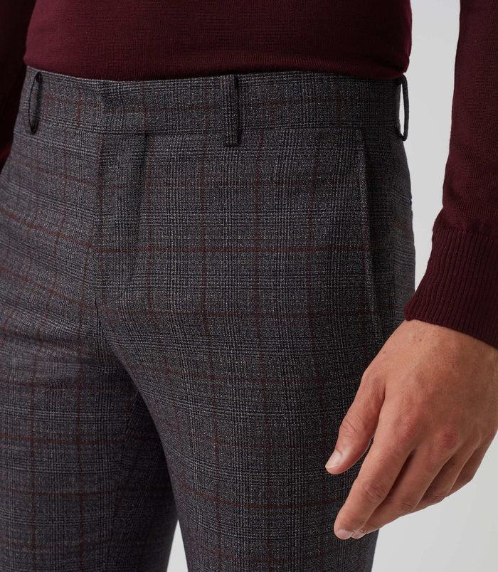 Izac Pantalon Ville Prince De Galles Marron "Gvisuel"