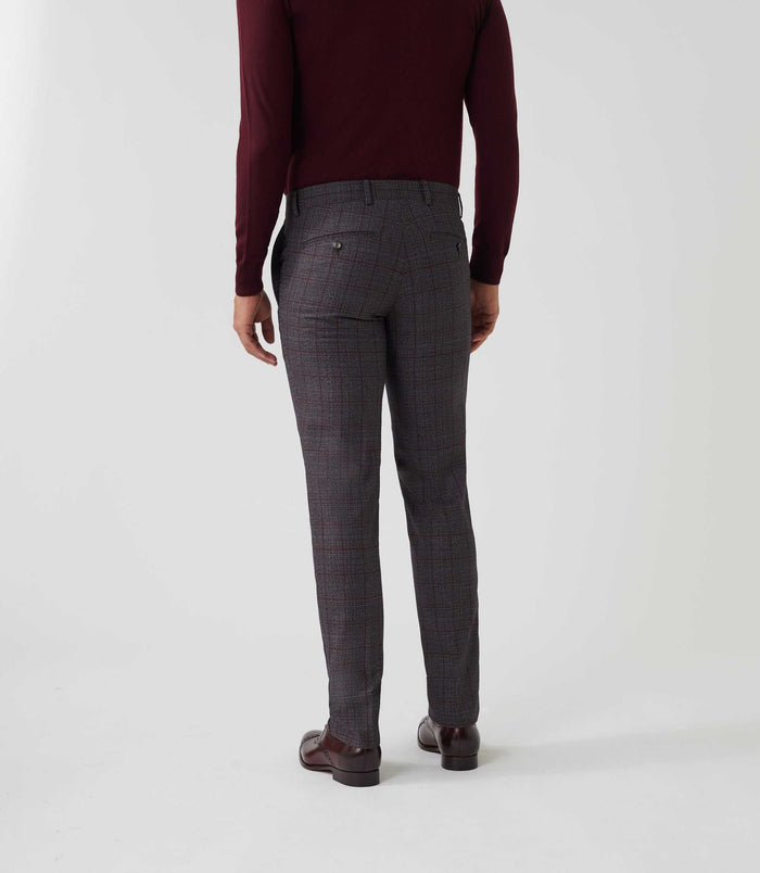 izac Pantalon ville Prince de Galles marron "Gvisuel"