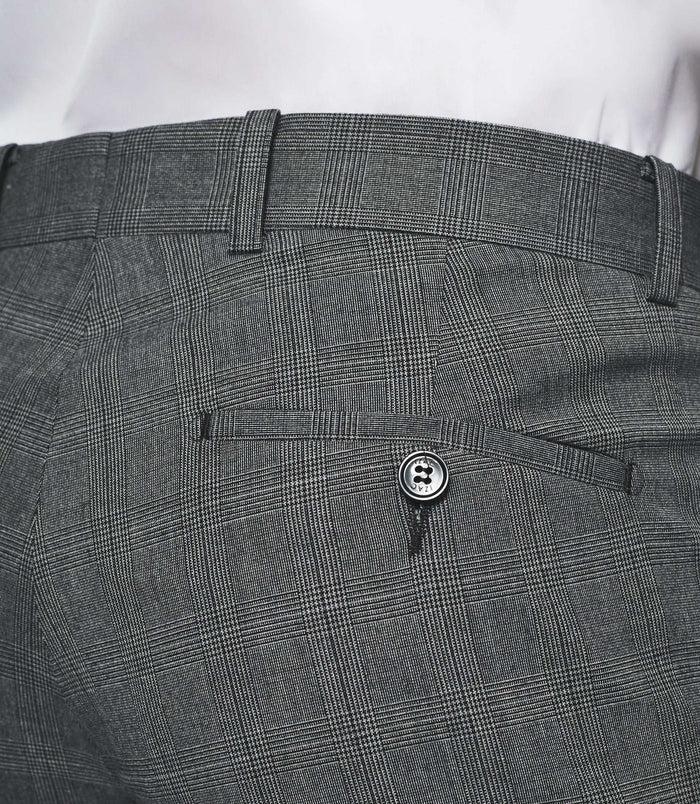 Izac Pantalon Ville Séparable à Carreaux Gris FSOBRE
