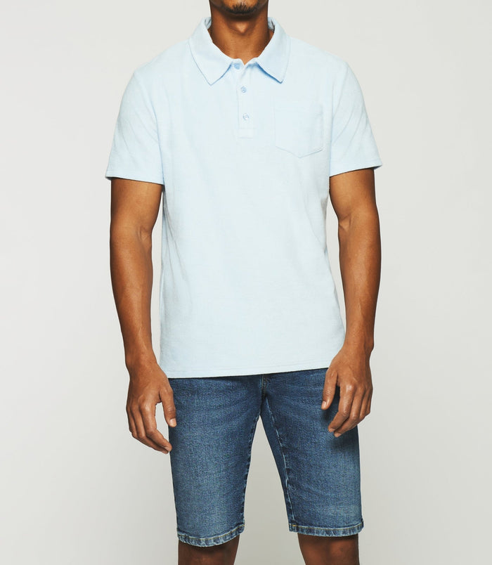 Izac Polo En Maille éponge Avec Poche Bleu Ciel GAI
