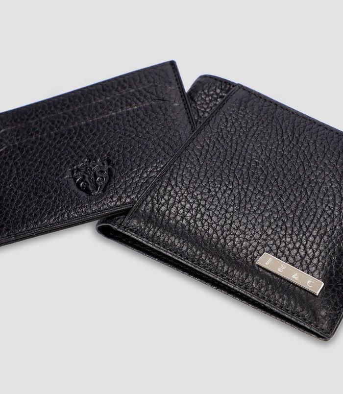 Izac Portefeuille Avec Porte Cartes En Cuir Noir WATT