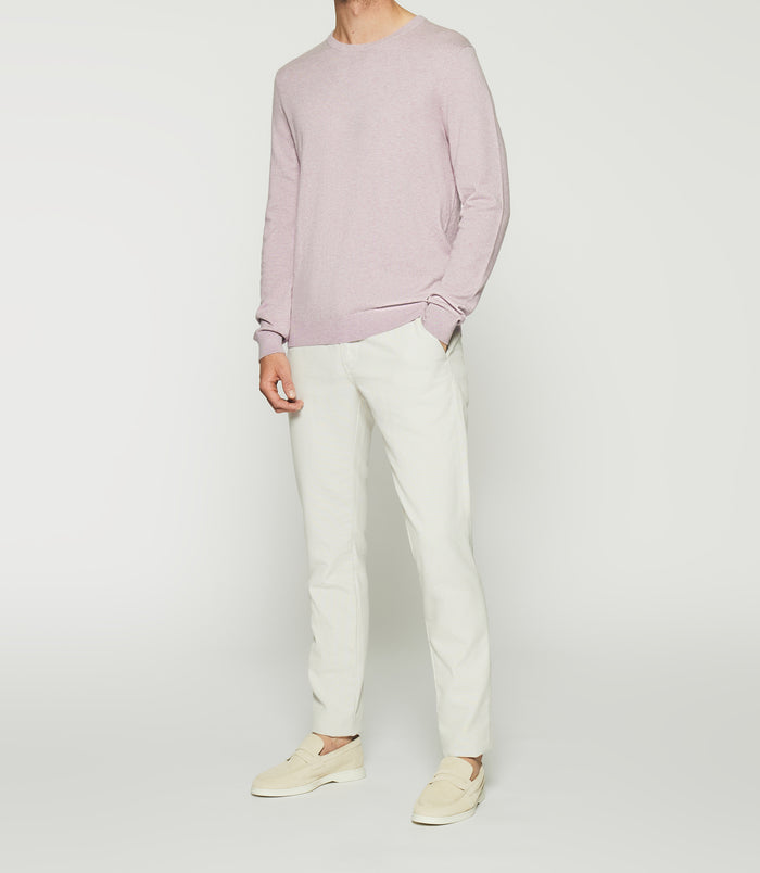 izac Pull col rond en coton cachemire violet parme DRISS