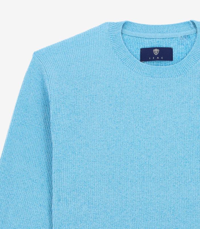 Izac Pull Col Rond Maille Chenille Bleu Ciel BONILLE