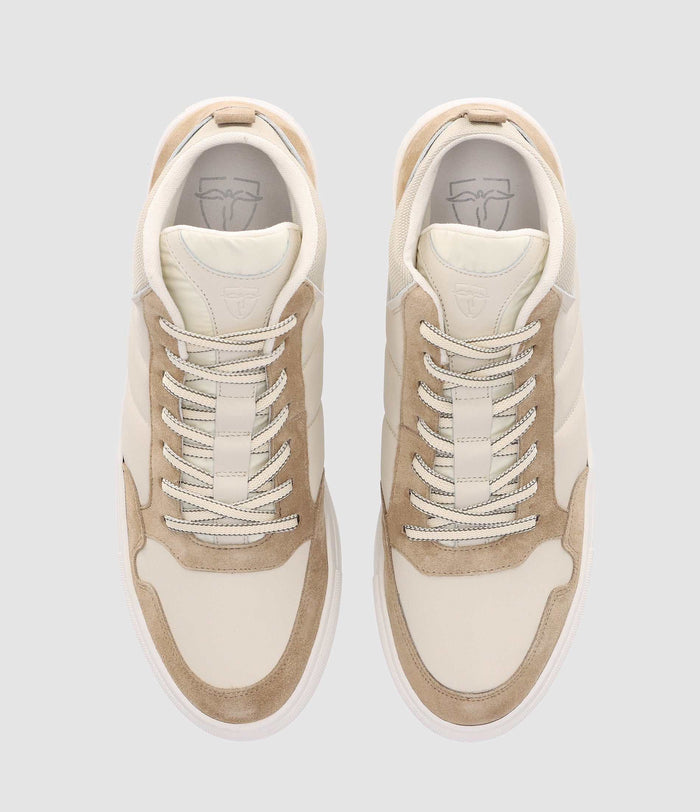 Izac Sneakers Montantes Bi Matière Blanc Et Beige OSLO