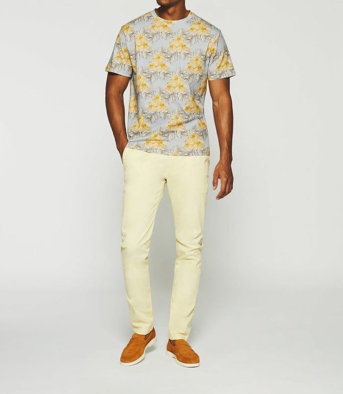 izac T-shirt à manches courtes à imprimé bleu et jaune GEREMY