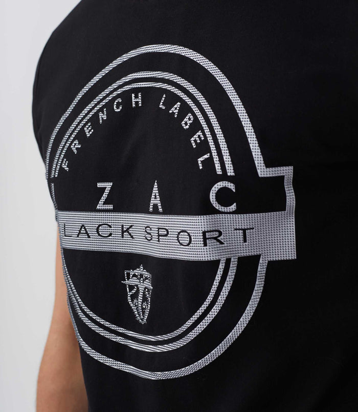 Izac T-shirt à Manches Courtes Avec Logo Col Rond Noir "Hamilton"