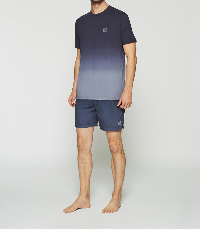 izac T-shirt à manches courtes dégradé dip dye marine GUYTO