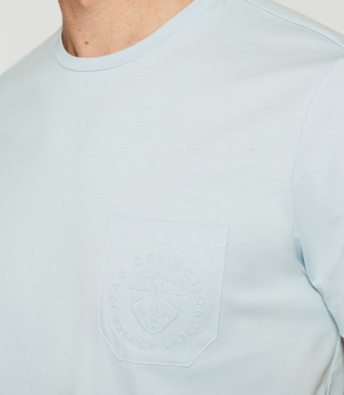 Izac T-shirt à Manches Courtes Uni Bleu Ciel GABRIEL