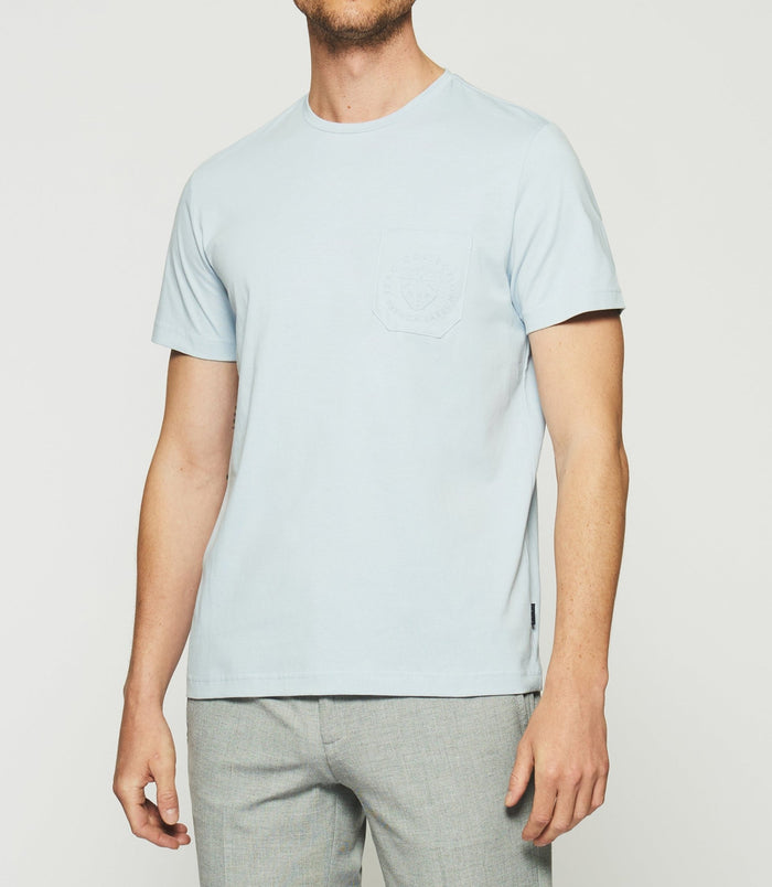 izac T-shirt à manches courtes uni bleu ciel GABRIEL