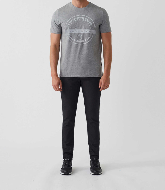 izac T-shirt col rond avec logo gris chiné "Hamilton"