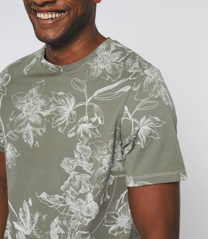 izac T-shirt manches courtes à imprimé kaki "Gaethan"