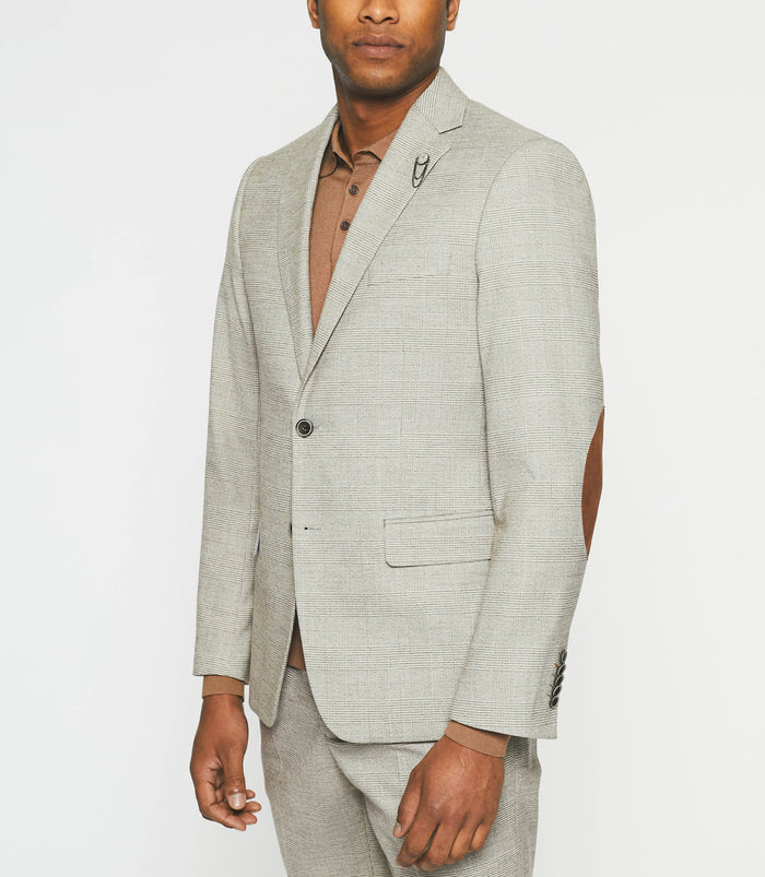 Izac Veste à Carreaux Esprit Prince De Galles Beige SWING