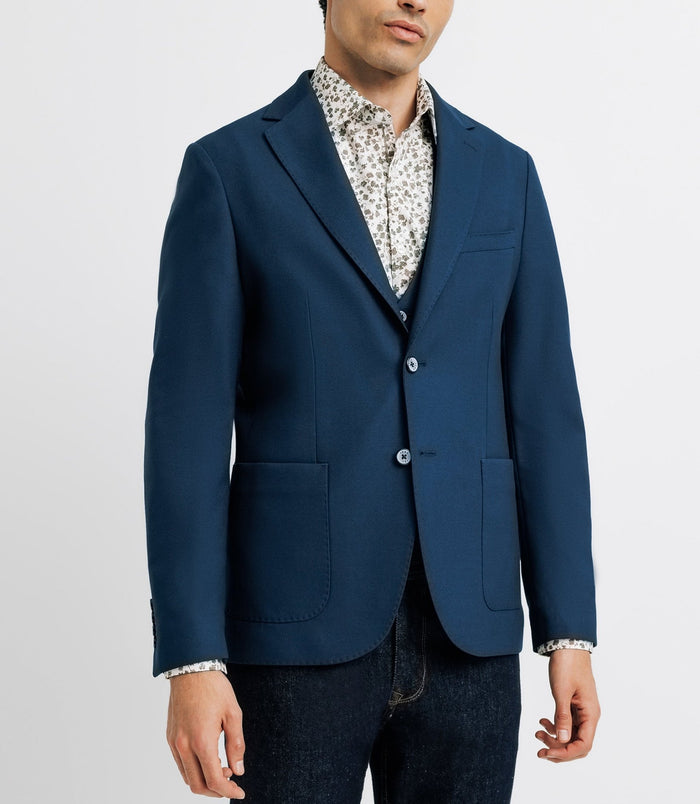 Izac Veste Casual Armurée Effet Nid D'abeille Marine