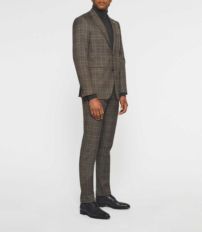 Izac Veste Séparable à Carreaux Effet Prince De Galles Bordeaux SEPIA