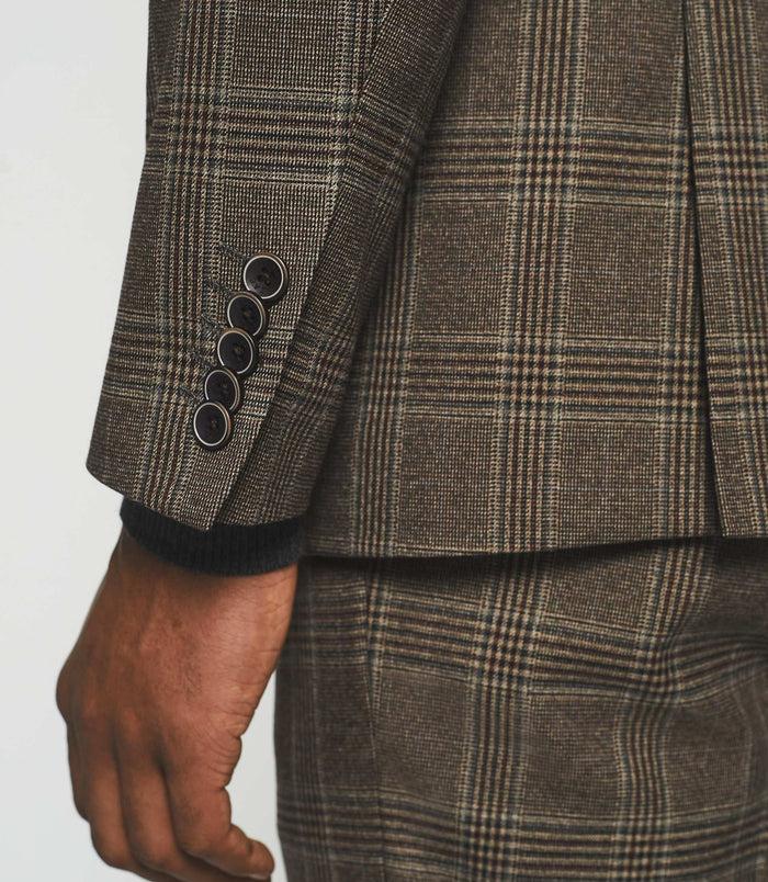 Izac Veste Séparable à Carreaux Effet Prince De Galles Bordeaux SEPIA