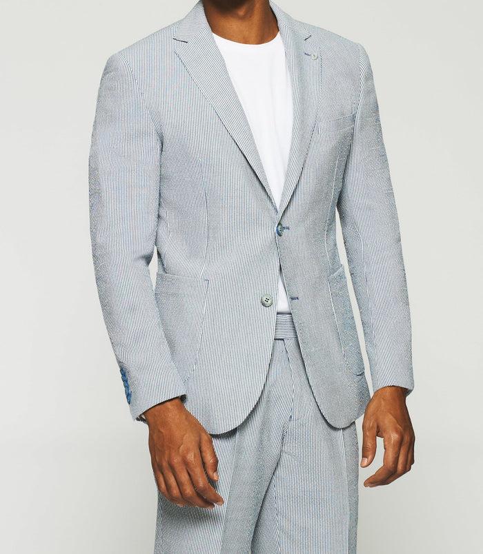 Izac Veste Séparable à Rayures Blanche Et Bleue CAPRI