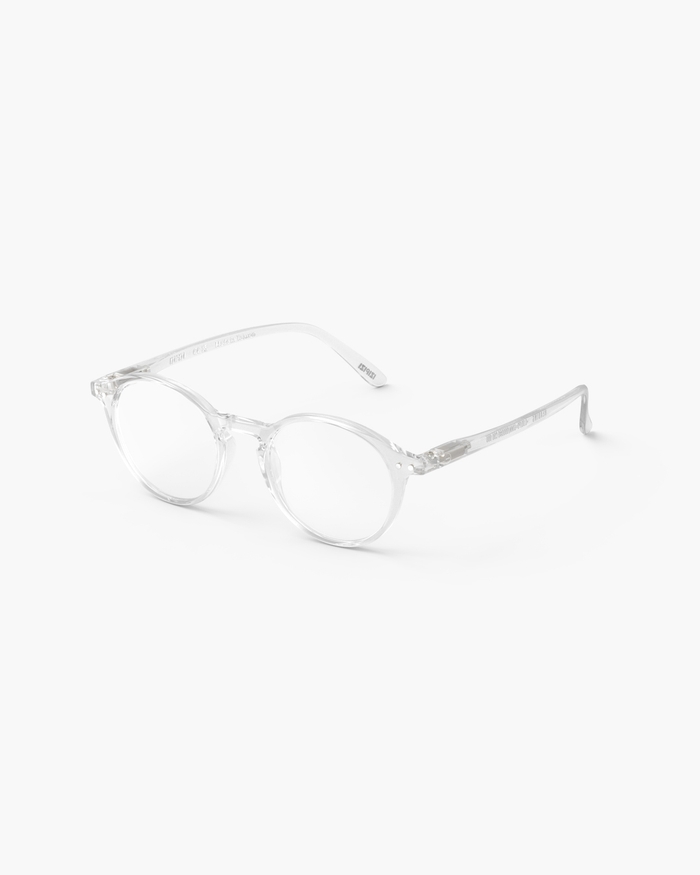 Izipizi Découvrez Les Lunettes De Lecture #D Crystal – Une Monture Ronde Entièrement Transparente Qui Mise Sur L’élégance Minimaliste. Fabriquées En Matière Biosourcée Elles Allient Légèreté Et Modernité. Avec Des
