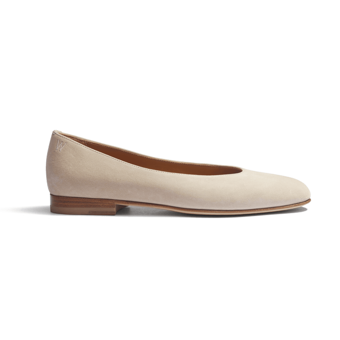 j.m. weston Ballerine femme en cuir chèvre velours beige